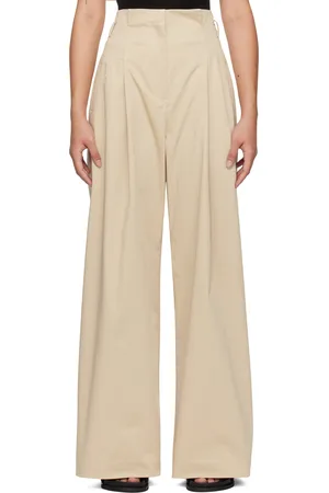St Agni Beige Cotton Paperbag Waist Trousers