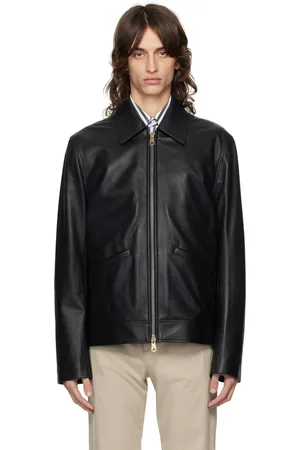 Paul Smith Black Slim-Fit Leather Jacket