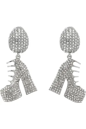 Marc Jacobs Silver Kiki Crystal Boots Earrings