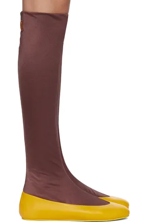 Kiko Kostadinov Yellow & Brown Proxima Long Ballerina Flats