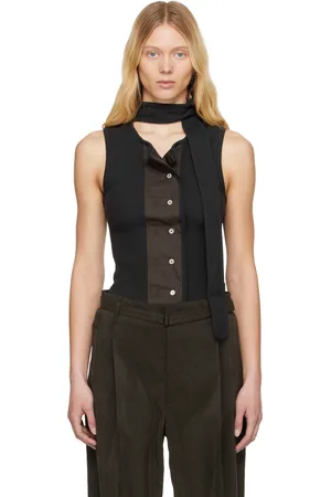 LEMAIRE Black Asymmetrical Fitted Top