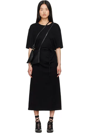 LEMAIRE Black Belted Midi Dress