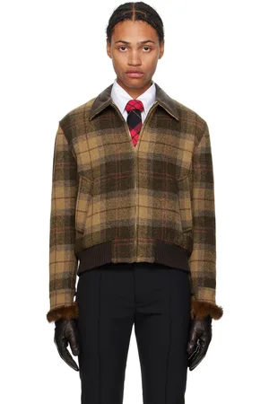Ernest W. Baker Brown Virgin Wool Check Jacket