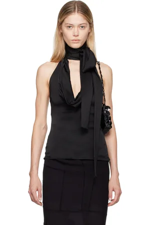 BLUMARINE Black Halter Neck Tank Top