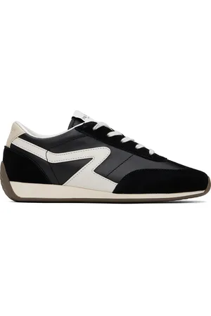 RAG&BONE Black Slim Suede Retro Runner Sneakers