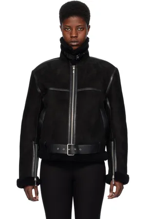 Totême Black Aviator Leather Jacket