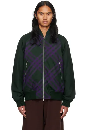 Burberry Green Check Reversible Bomber Jacket