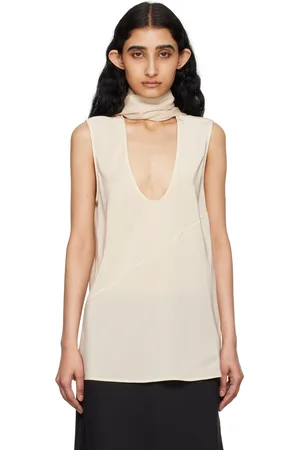 Helmut Lang Off-White Scarf Tank Top