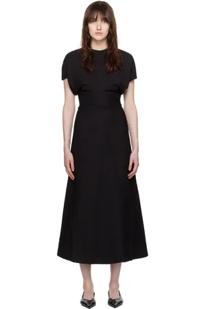 Totême Black Slouch Waist Maxi Dress