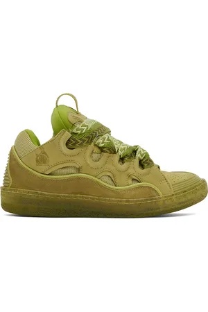 Lanvin Green Leather Curb Sneakers