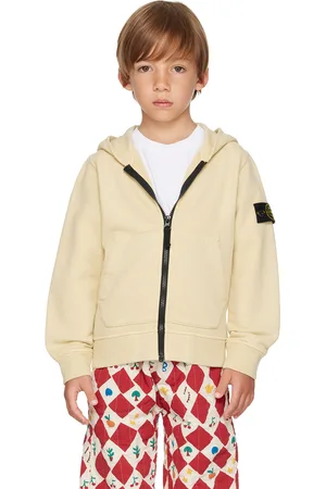 Stone Island Kids Beige Zip Hoodie