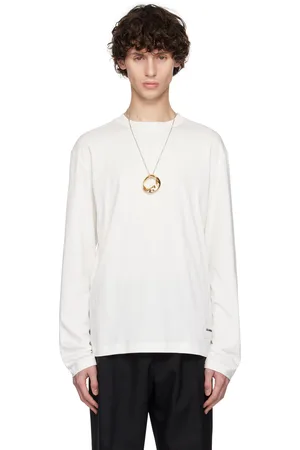 Jil Sander Three-Pack White Logo Label Long Sleeve T-Shirts