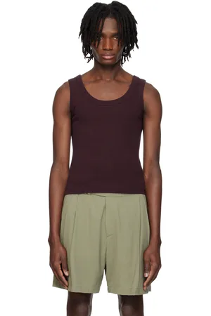 Recto Burgundy Scoop Neck Jersey Tank Top