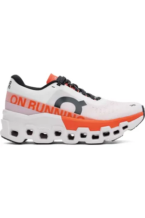 On Running White & Orange Cloudmster 2 Sneakers