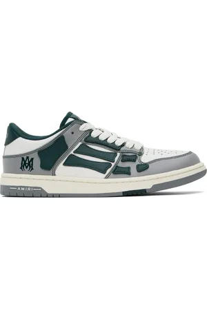 AMIRI Gray & Green Varsity Skel Top Low Sneakers