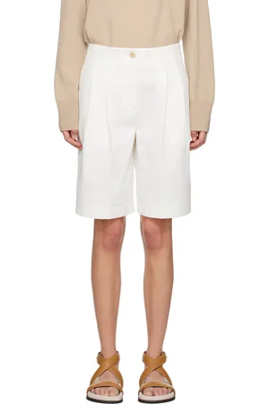 Totême White Wide-Leg Shorts