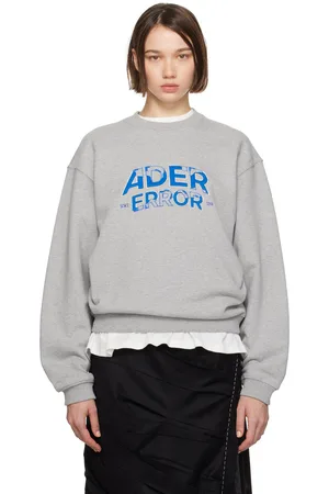 Ader Error Gray Graphic Crewneck Sweatshirt