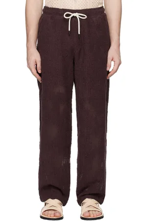 Oas Burgundy Ayora Crochet Sweatpants