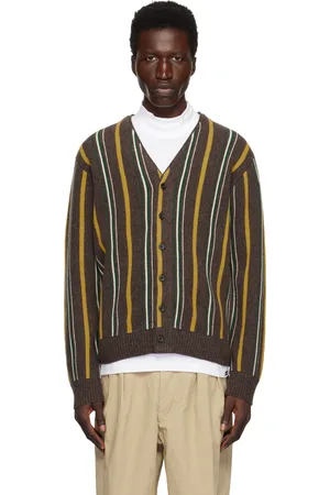 Beams Brown Stripe 12G Cardigan