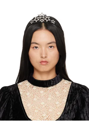 Anna Sui Silver & Black Erickson Beamon Edition Star Tiara Headband
