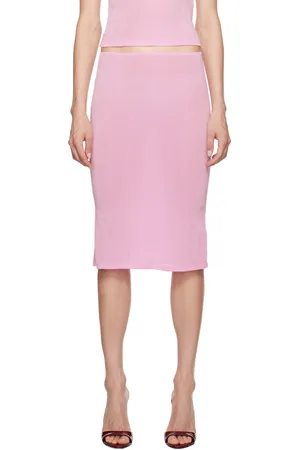 DANIELLE GUIZIO Pink Selene Midi Skirt