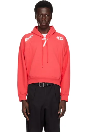 PROTOTYPES Red Moved Neck Hoodie