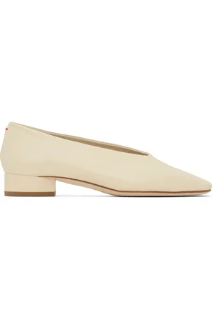 Aeyde Off-White Delia Leather Ballerina Flats