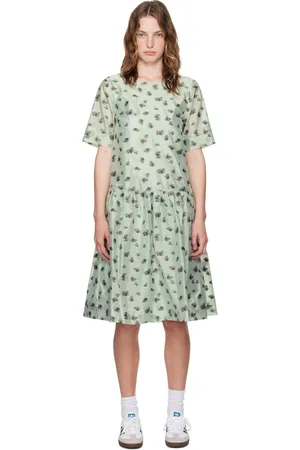 Ganni Blue Floral Midi Dress