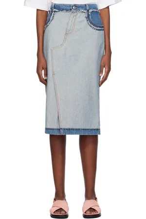 Marni Blue Five-Pocket Denim Midi Skirt