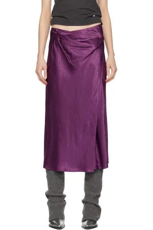 Acne Studios Purple Wrap Midi Skirt