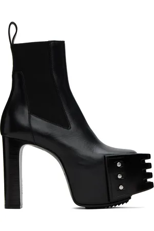 Rick Owens Black Grilled Platform Boots
