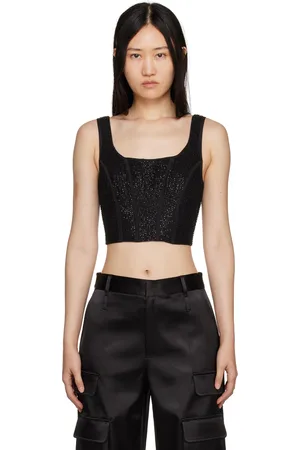 Frame Black Beaded Tank Top