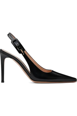 Gianvito Rossi Black Slingback Tokio Leather Heels