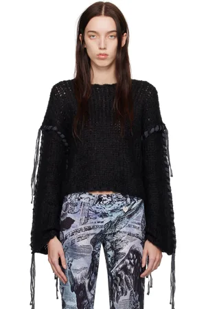 Acne Studios Black Lacing Knit Sweater