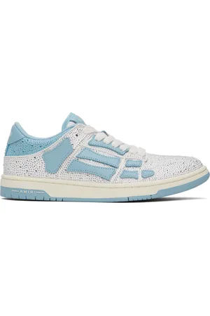 AMIRI Blue & White Crystal Skel Top Low Sneakers