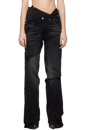 Y / PROJECT Black Collapsed Waist Jeans
