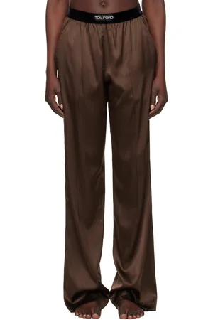 Tom Ford Brown Stretch Silk Satin Pyjama Pants