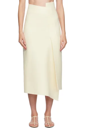 Gia Studios Off-White Wool Midi Skirt