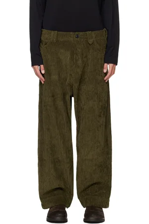 JAN JAN VAN ESSCHE Green O-Project Wide Wale Corduroy Trousers