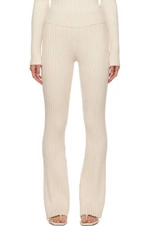 DANIELLE GUIZIO Off-White Thalia Rib Lounge Pants