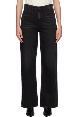 RAG&BONE Black Featherweight Logan Wide-Leg Jeans