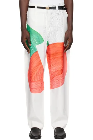 Issey Miyake White Ronan Bouroullec Edition Drawing Press Trousers