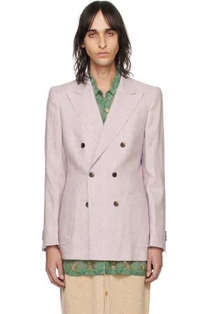 DRIES VAN NOTEN Purple Peaked Blazer