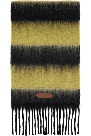 Marni Yellow & Black Striped Scarf