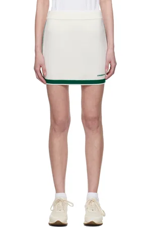 Casablanca Off-White & Green Knit Tennis Miniskirt