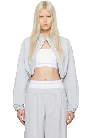 Alexander Wang Gray & White Bolero Bomber Jacket