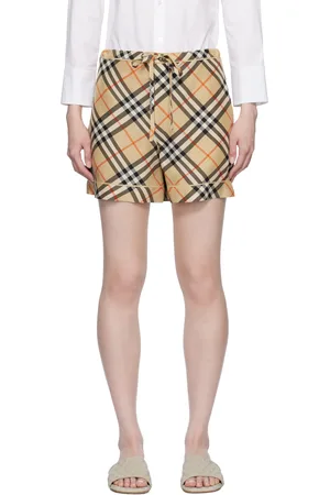 Burberry Brown Vintage Check Silk Shorts