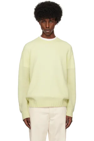Auralee Yellow Shetland Wool Cashmere Knit Sweater