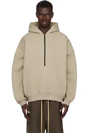 FEAR OF GOD Taupe Fleece Half Zip Hoodie