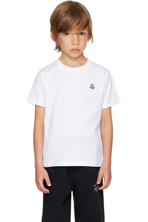 Moncler Little Kids White Logo Patch T-Shirt